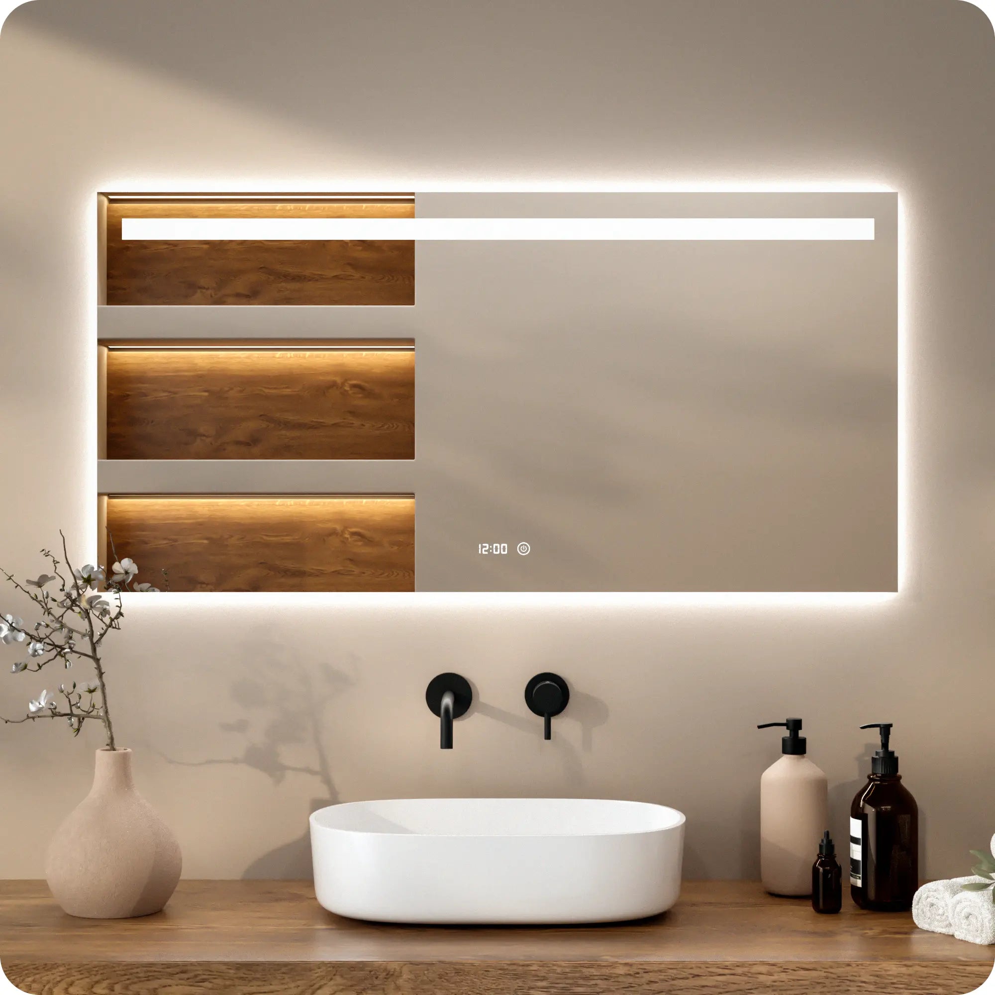 Badkamerspiegel - 120x60cm - Frameloos
