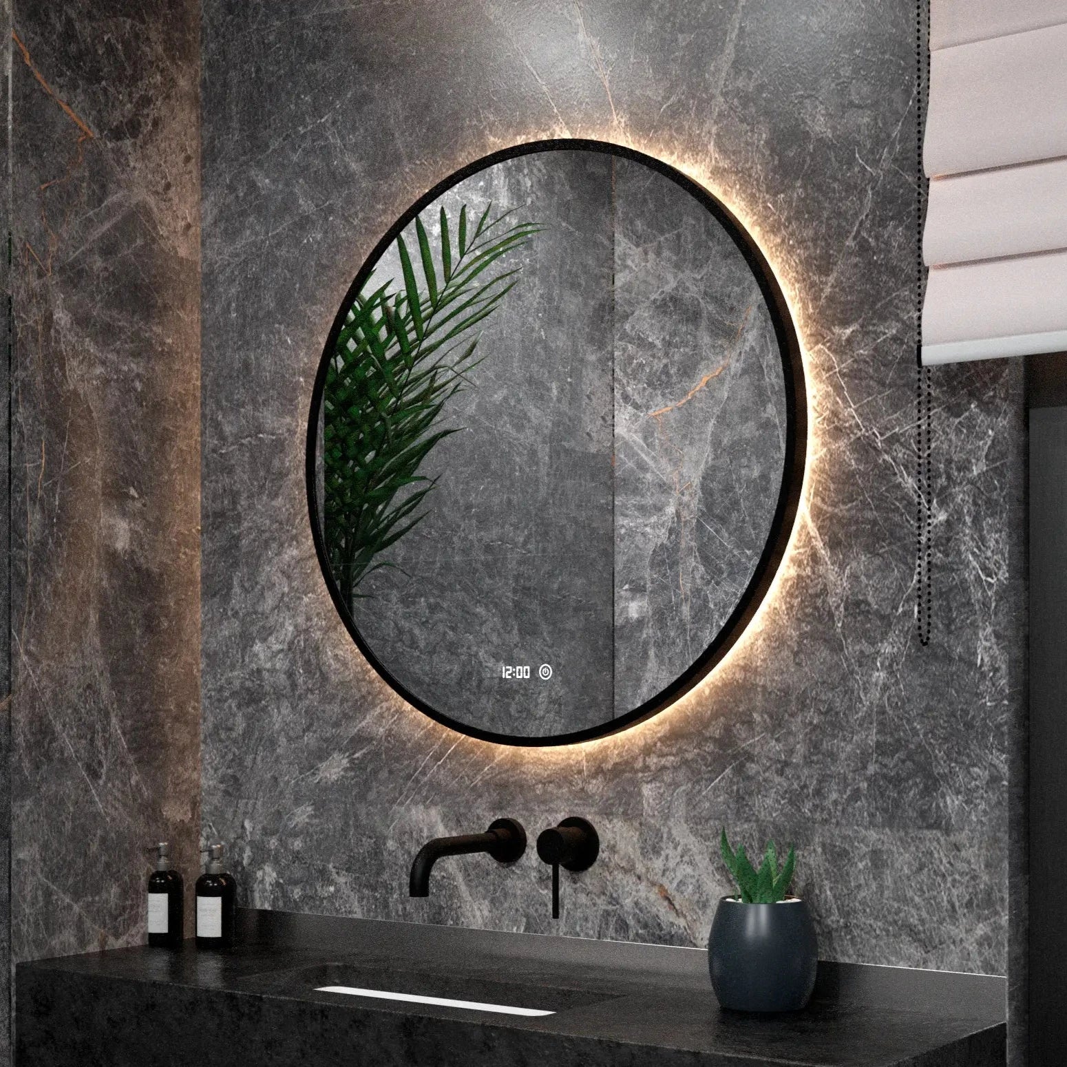 Badkamerspiegel - 100cm - Zwart Frame
