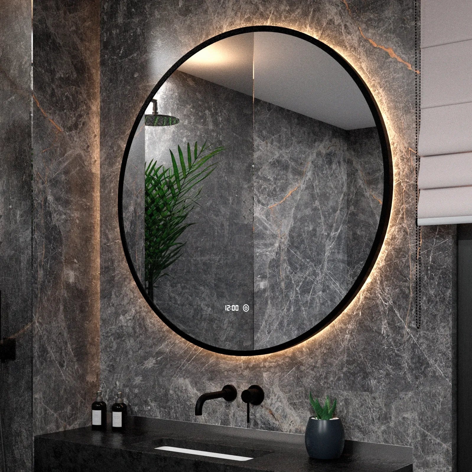 Badkamerspiegel - 120cm - Zwart Frame