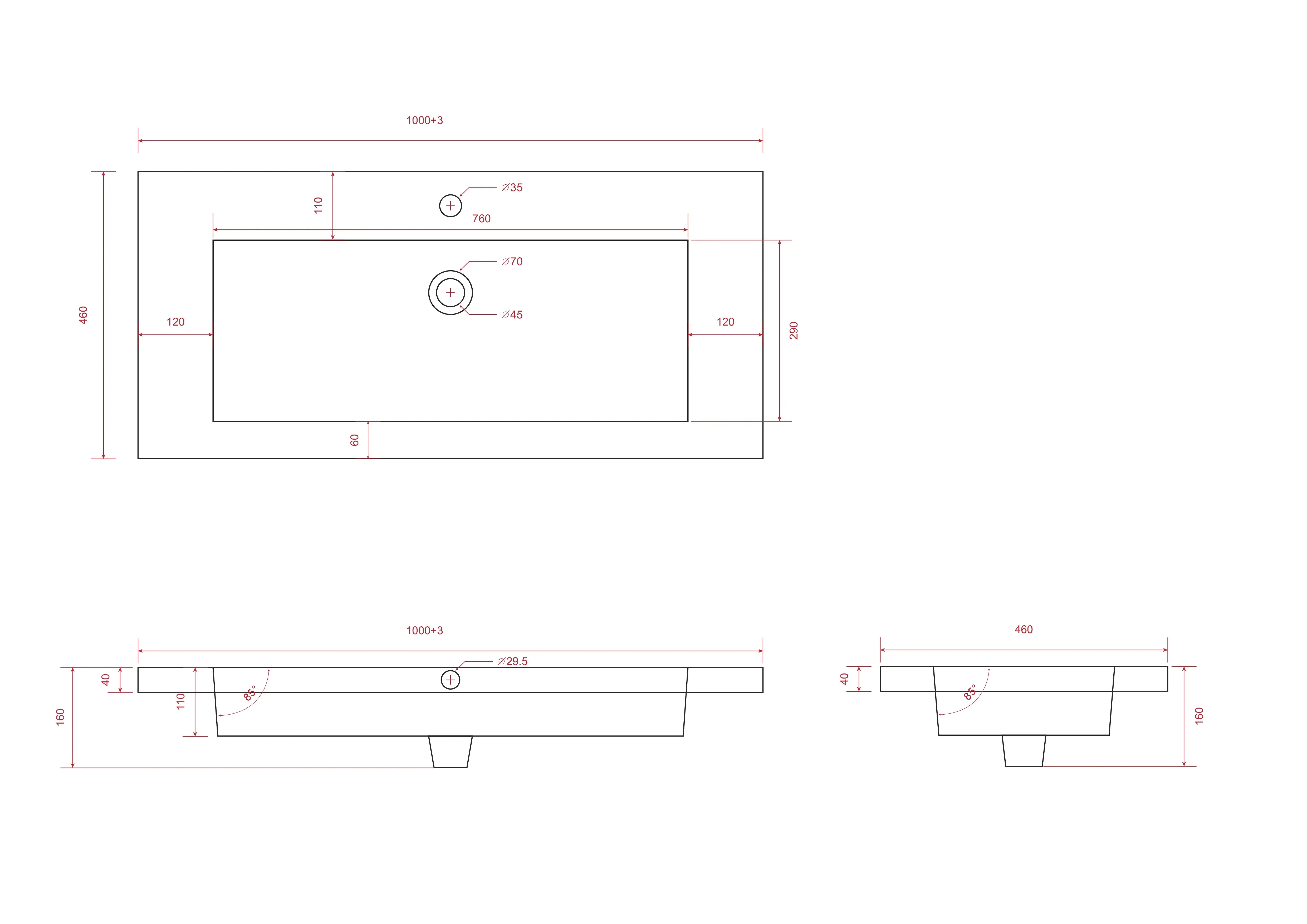 Badkamermeubel Sena - 100cm - Warm Eiken - Wastafel Zwart - PRE-ORDER