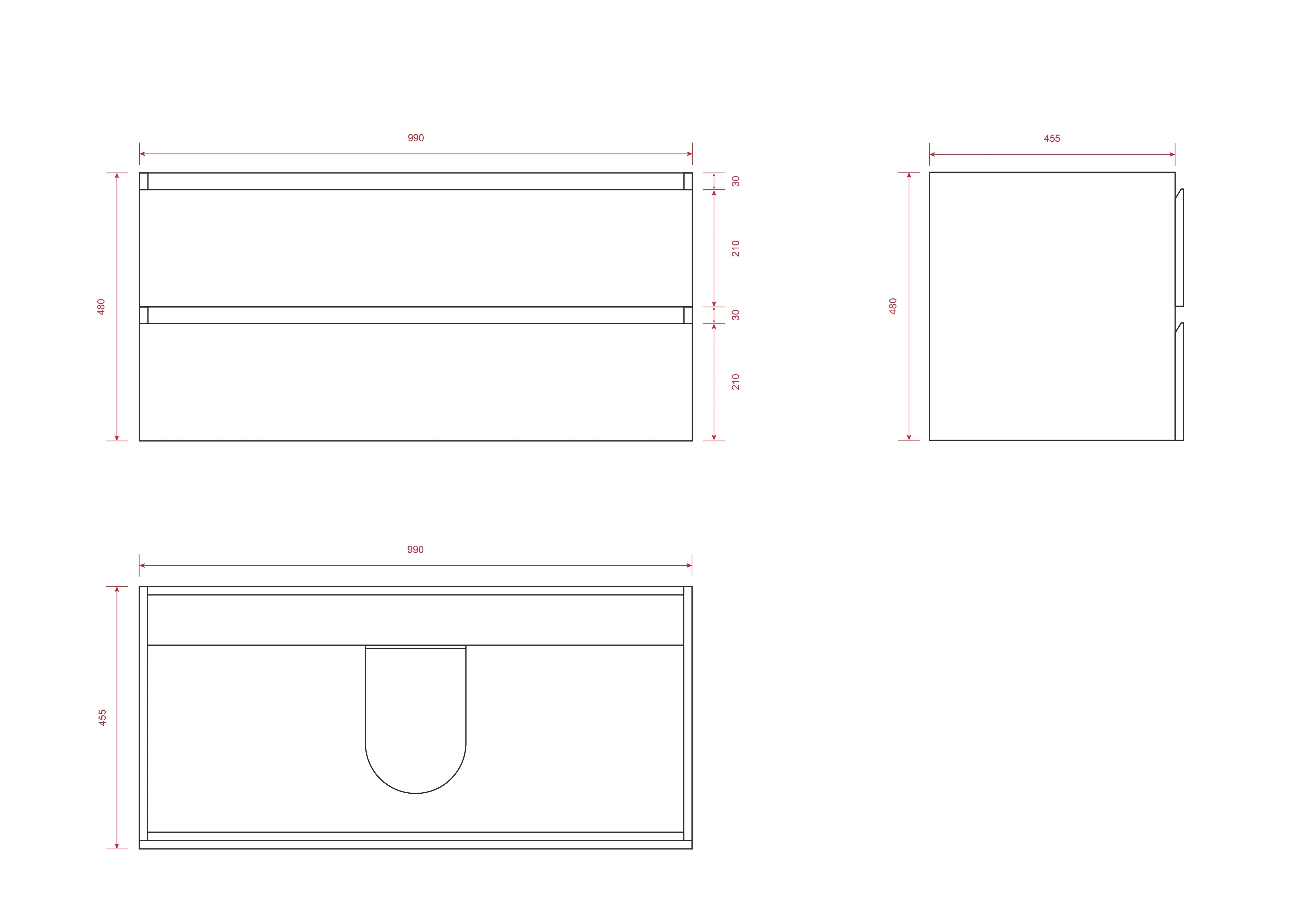Badkamermeubel Sena - 100cm - Warm Eiken - Wastafel Zwart - PRE-ORDER