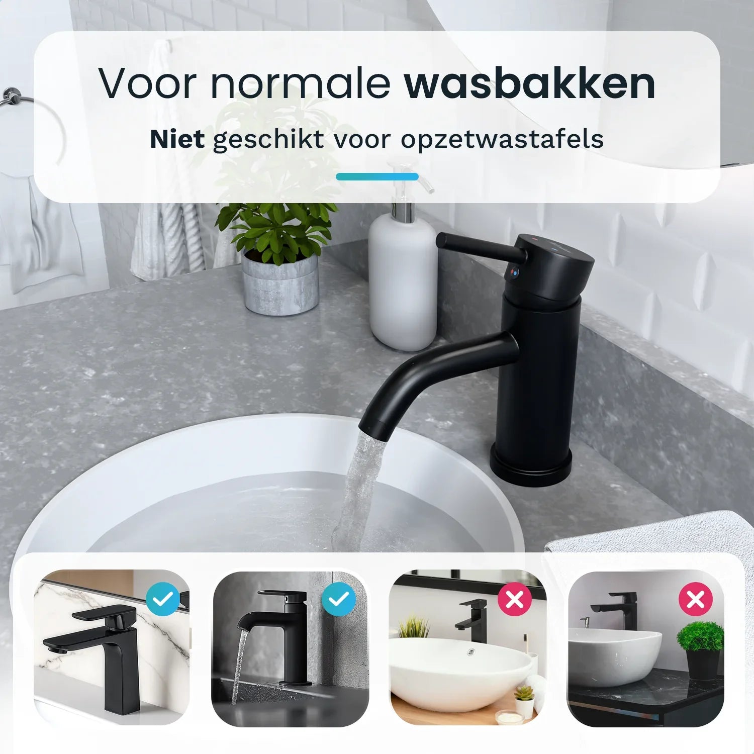 Wastafelkraan - WC - Zwart [ARIADNE]