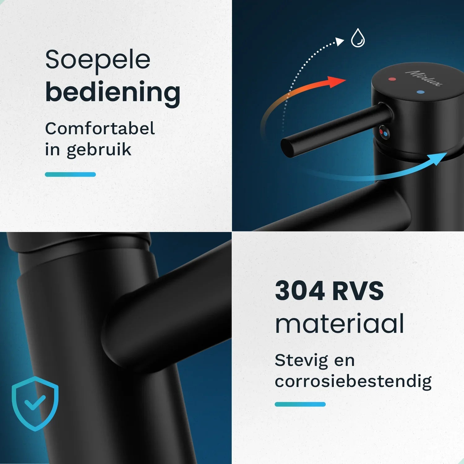 Wastafelkraan - WC - Zwart [ZOE]