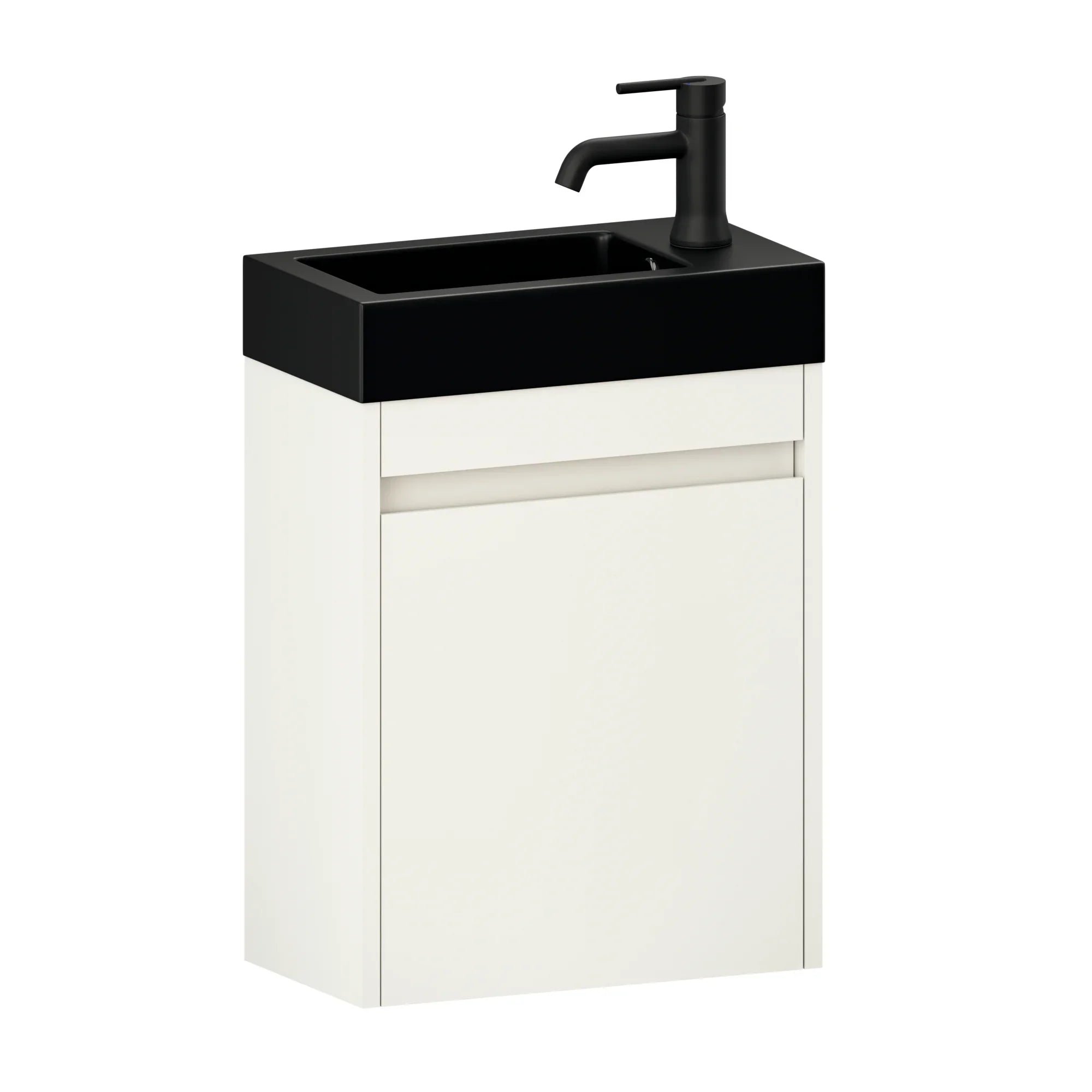 Toiletmeubel Elen - 40cm - Wit - Wastafel Zwart