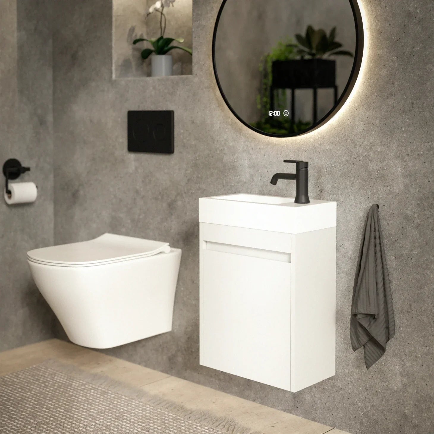 Toiletmeubel Vivo - 40cm - Wit - Wastafel Wit