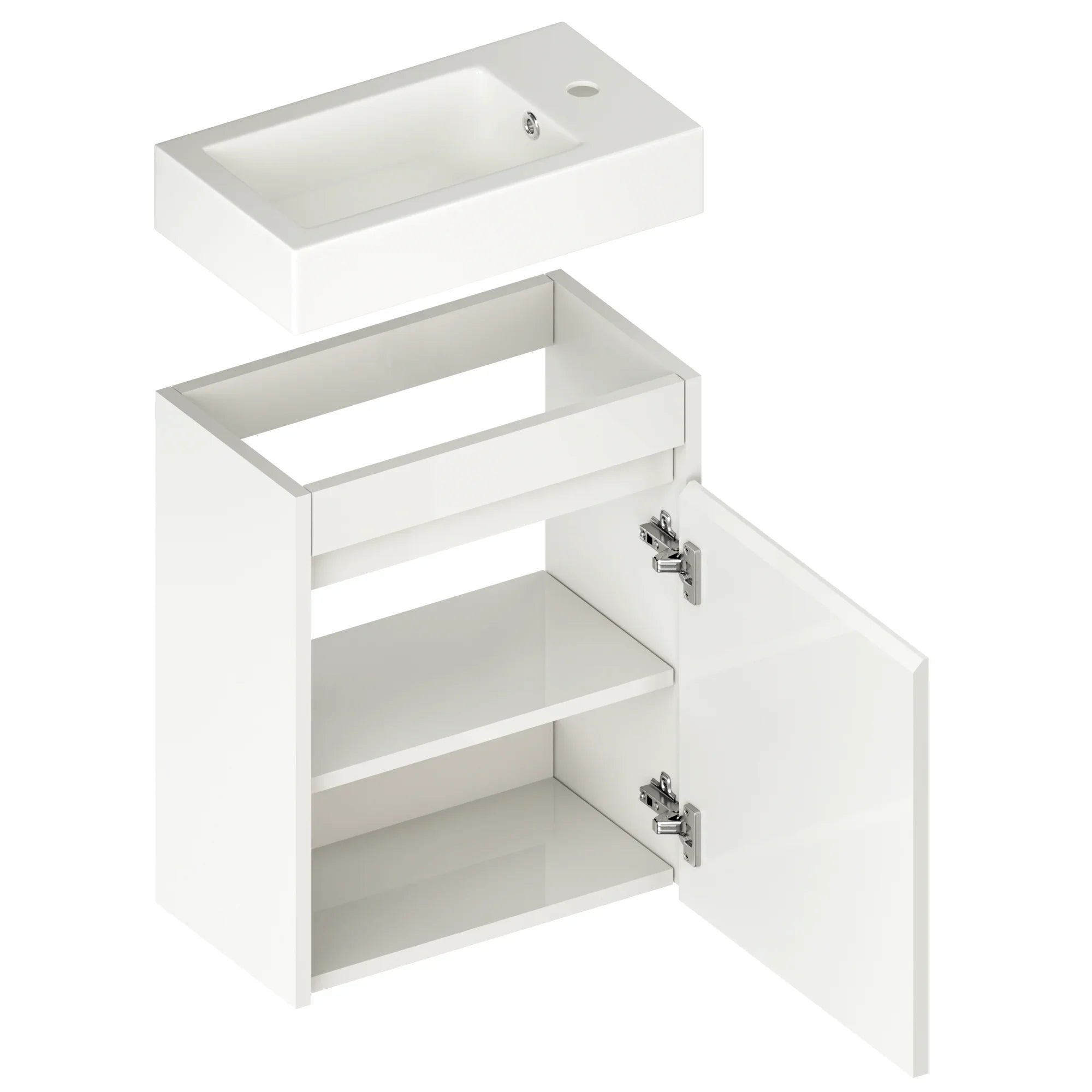 Toiletmeubel Vivo - 40cm - Wit - Wastafel Wit